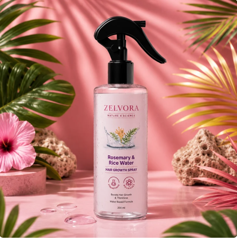 Zelvora Rosemary & Rice Water Hair Growth Spray