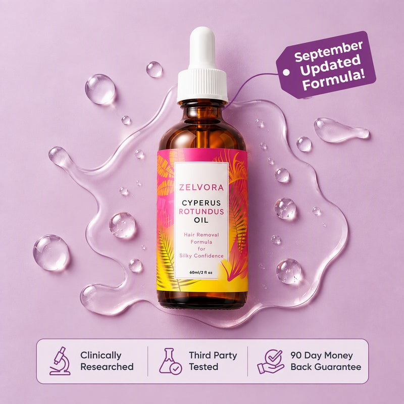 Zelvora Cyperus Rotundus Hair Reduction Oil - September updated formula